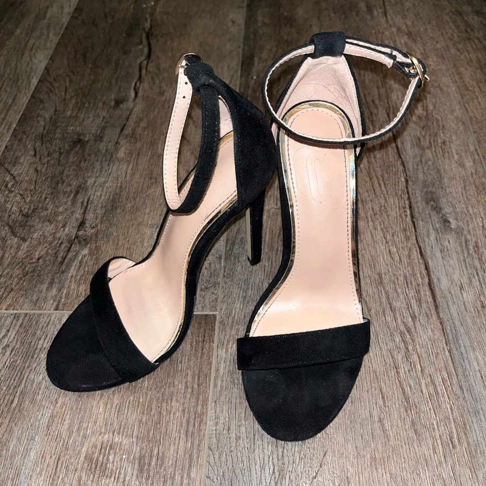 SHEIN Black Ankle Strap Heels